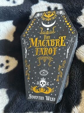 The Macabre Tarot by Samantha West - Coffin Box Tarot Deck (Black & Gold)